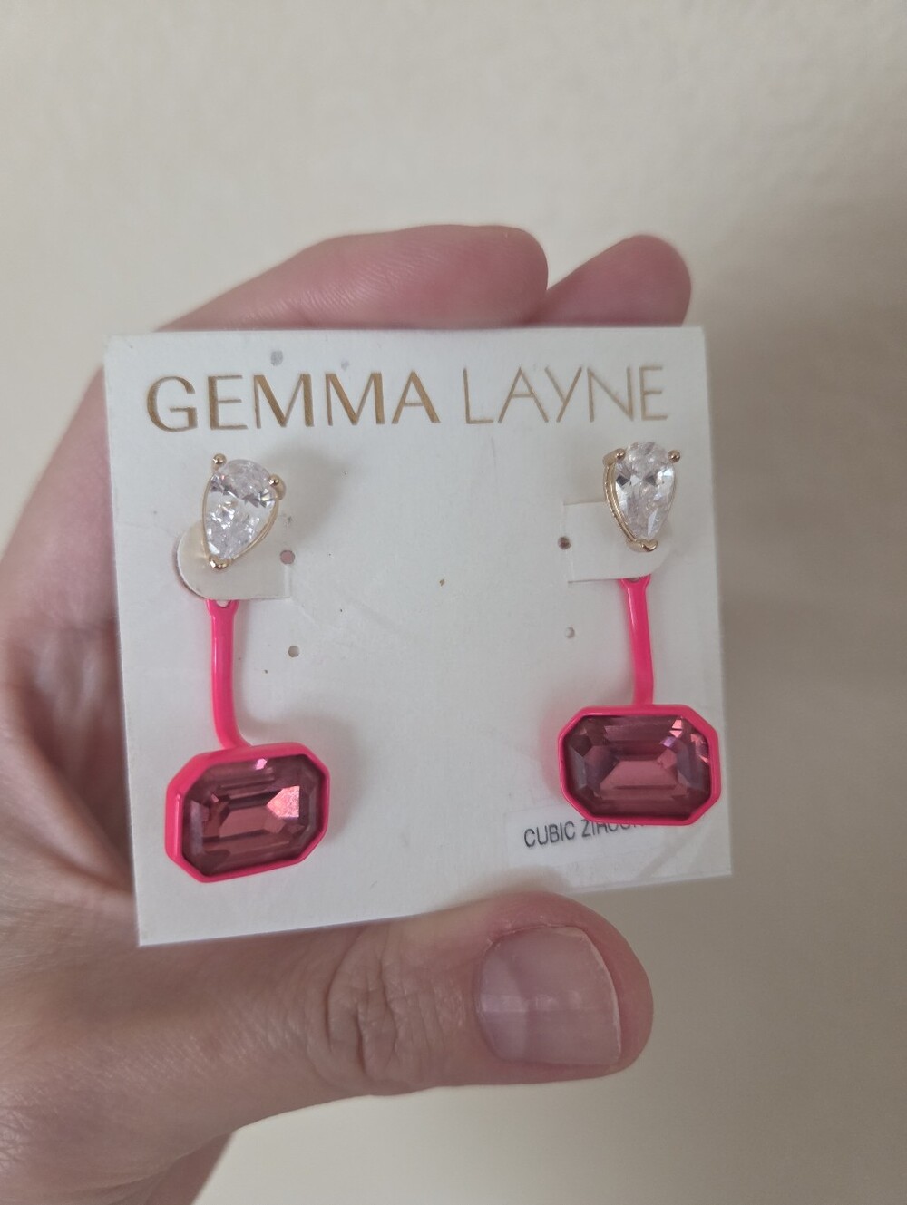Pink Crystal Drop Earrings - Fashion Women's Jewelry